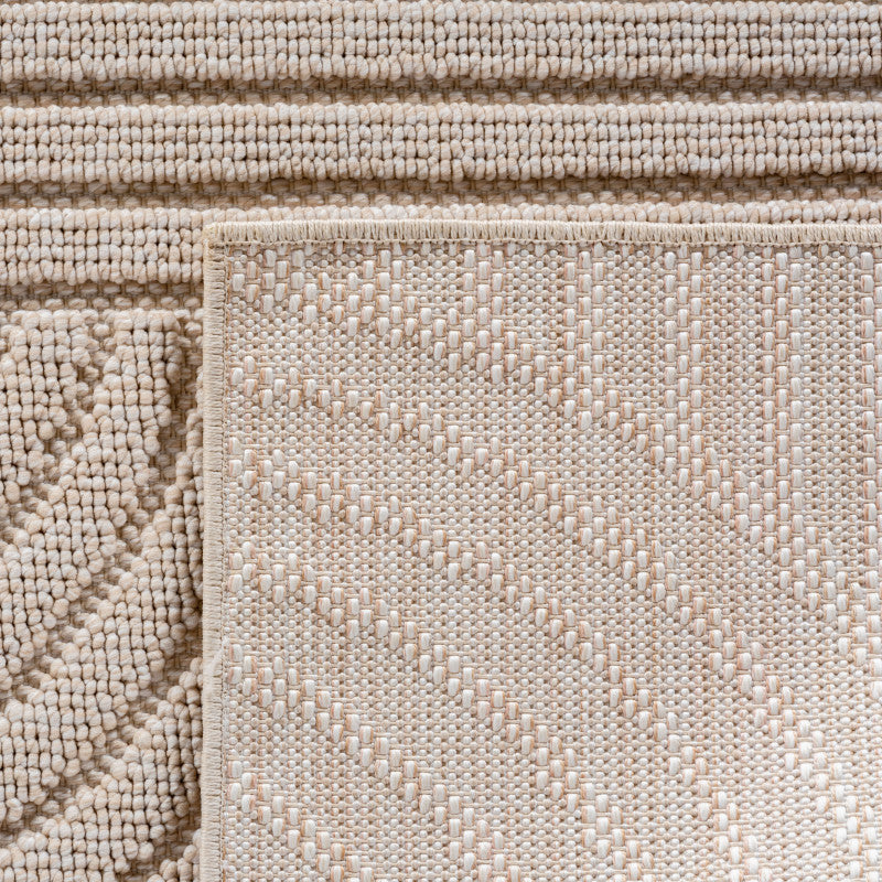 Teppich HELIX 2201 Beige – Modernes Reliefdesign mit fließender Linienstruktur