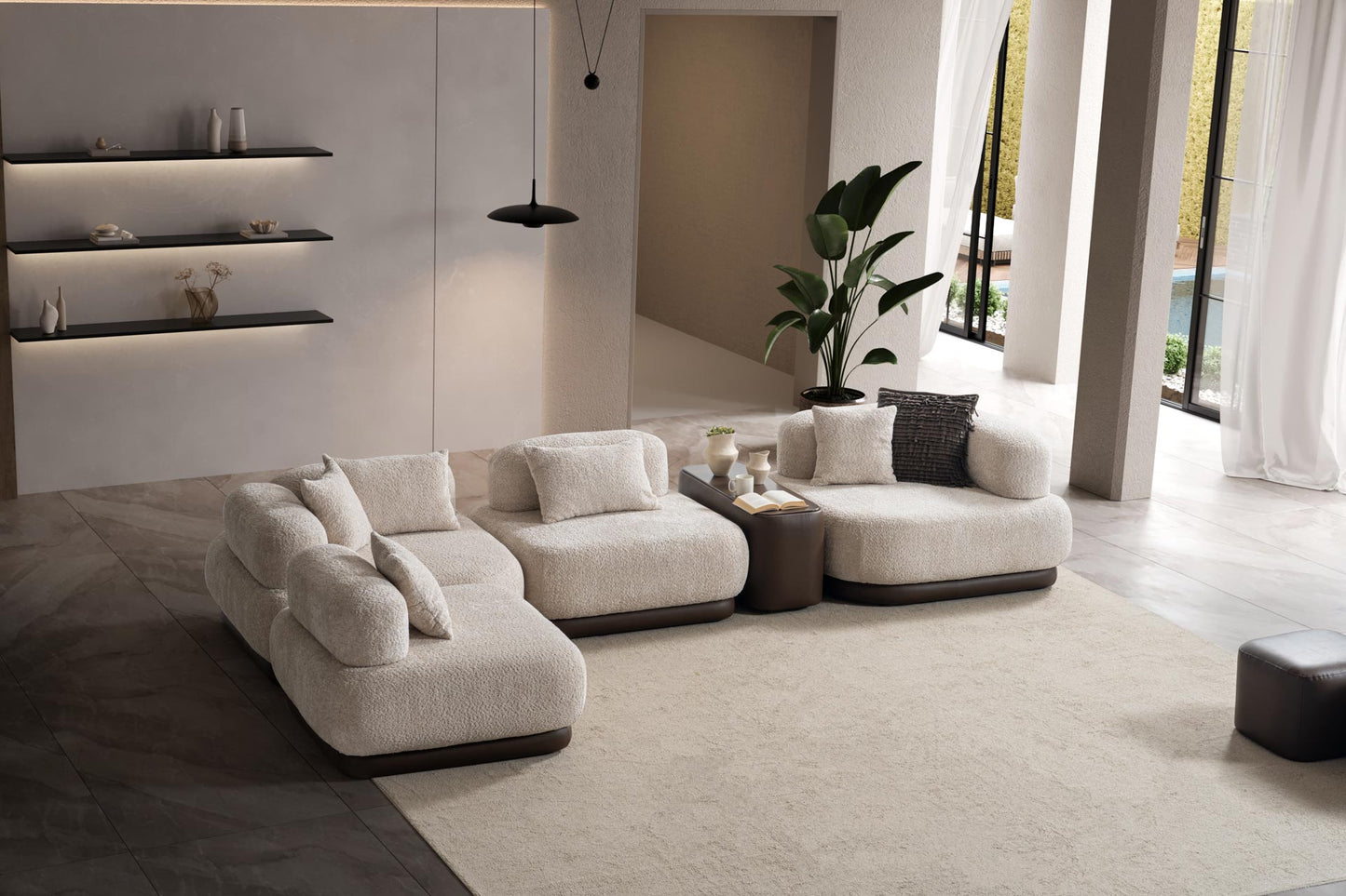 Ecksofa Scala - Creme/Taupe