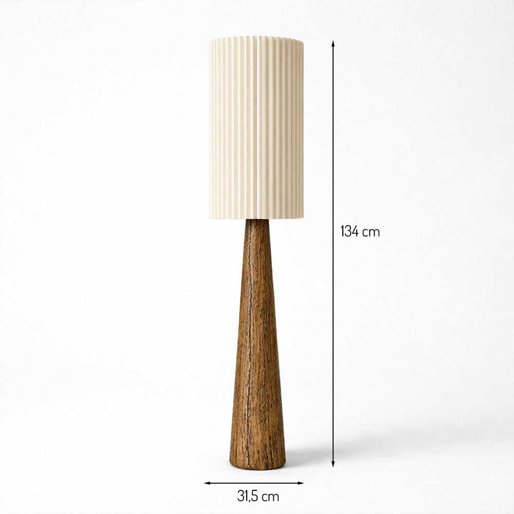 Stehlampe Lucerne - Walnuss / Creme