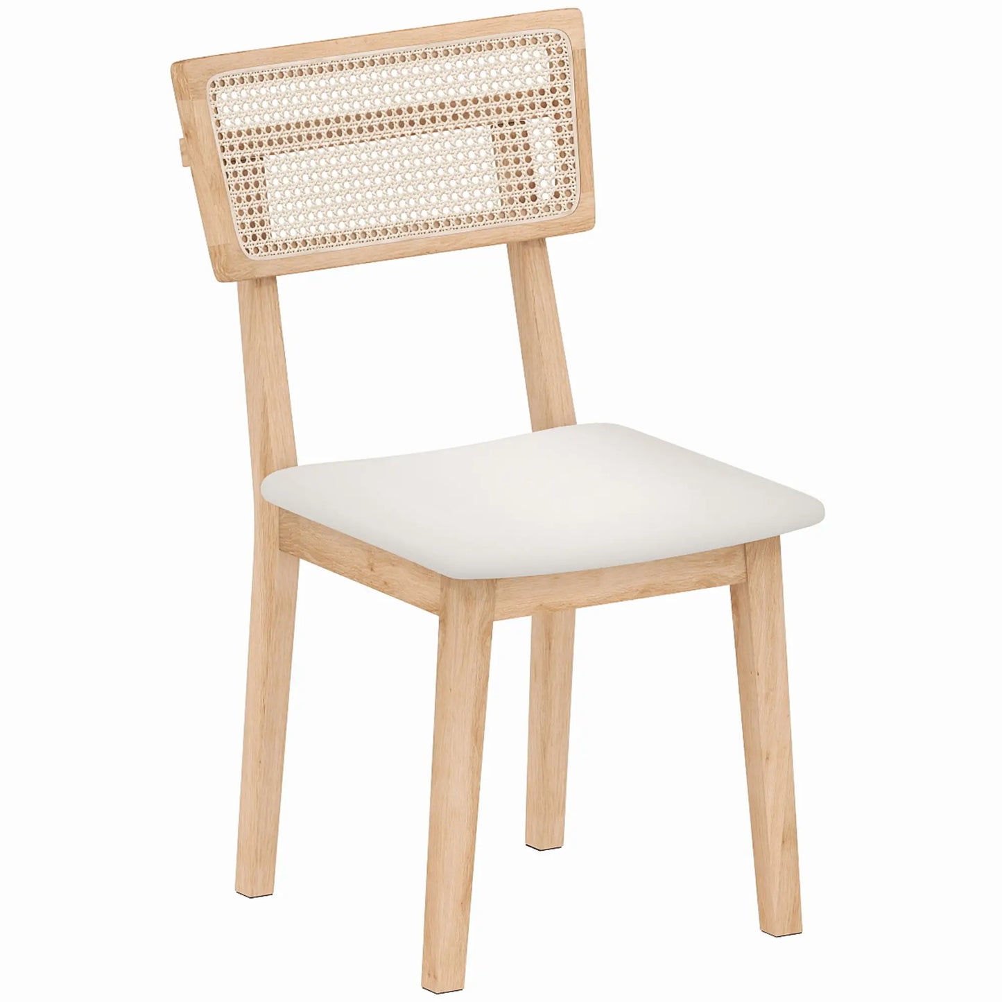 RattaLoom – Moderner Esszimmerstuhl mit Rattan-Rückenlehne - Naturholz