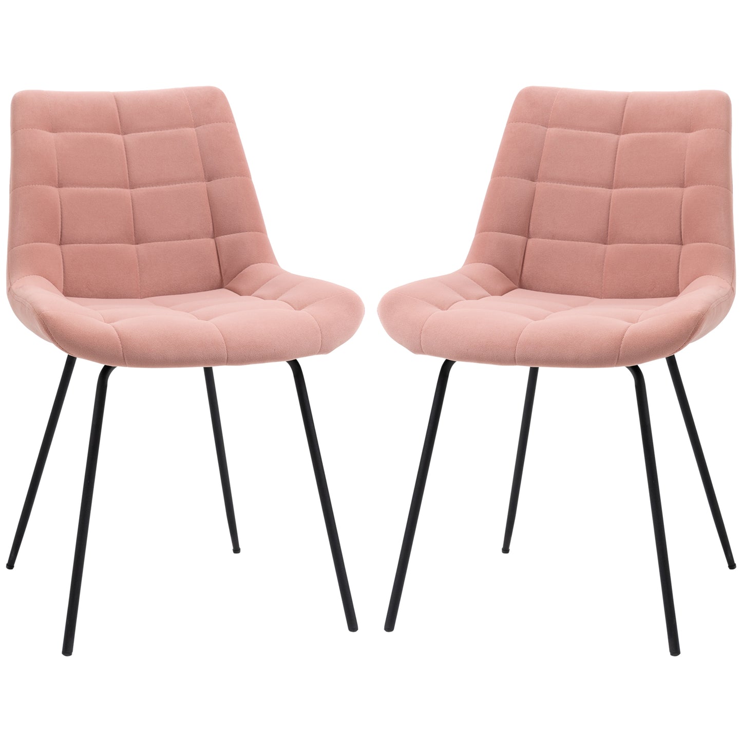 RetroTuft Duo – 2er-Set Polsterstühle im modernen Retro-Design - Rosa
