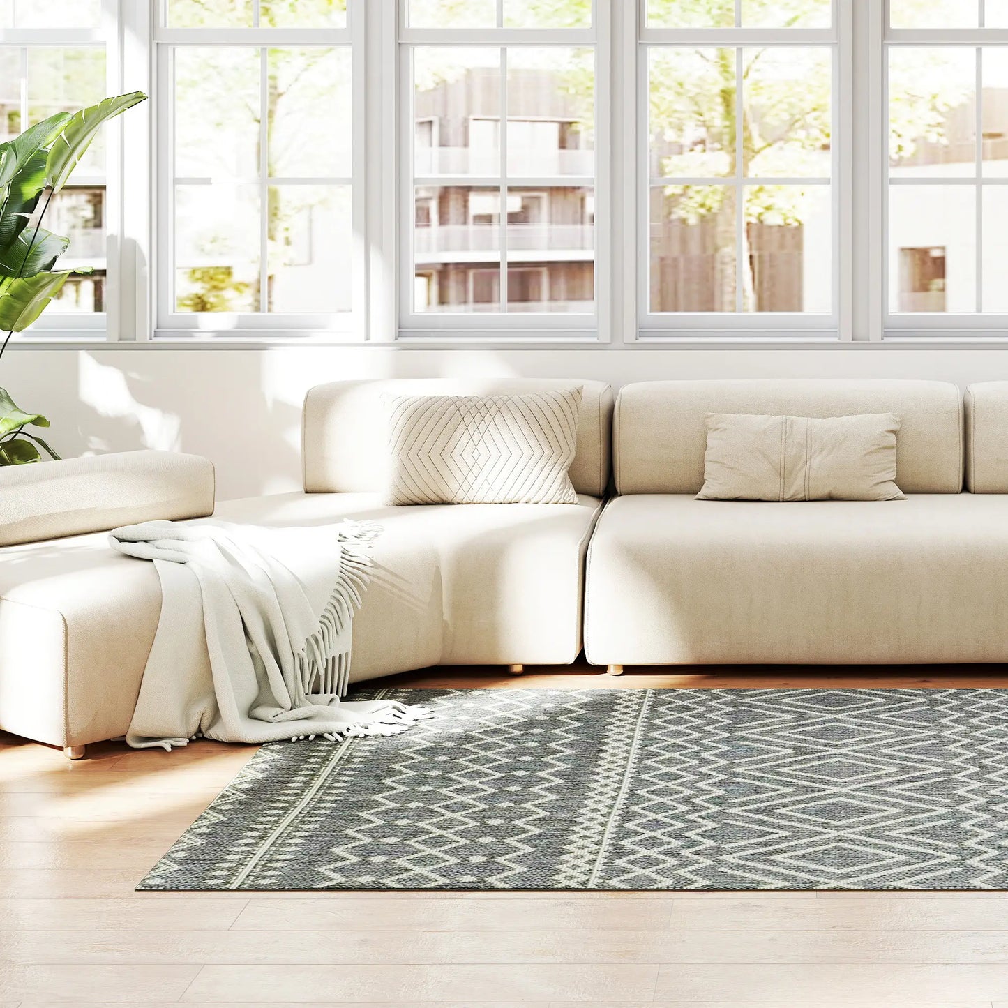 BohoWeave Flat Teppich - Grau