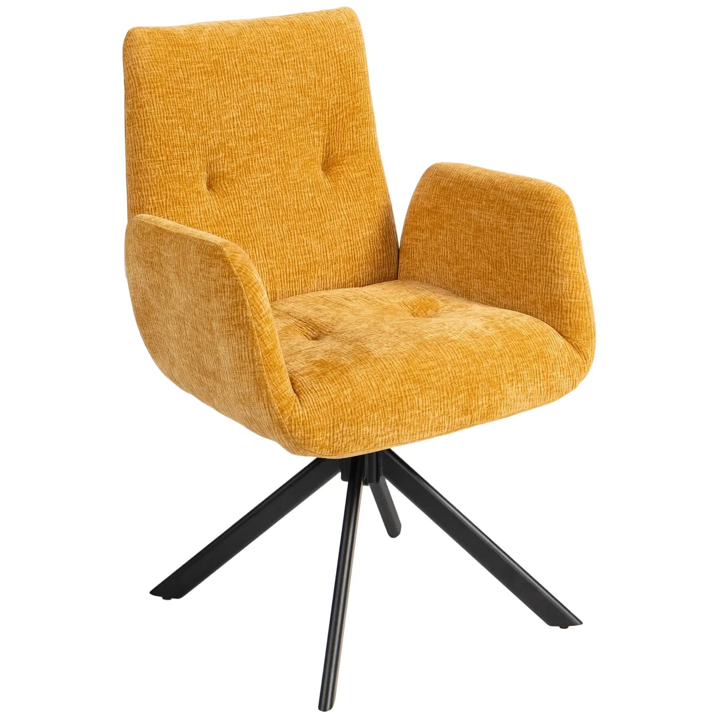 TurnoElegance – Moderner Drehstuhl mit Knopfheftung - Gelb