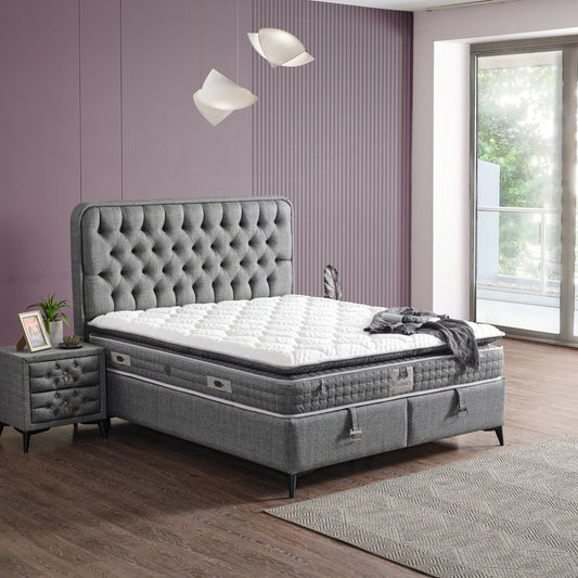 Boxspringbett Loft - Zeitloser Komfort im modernen Design - Grau