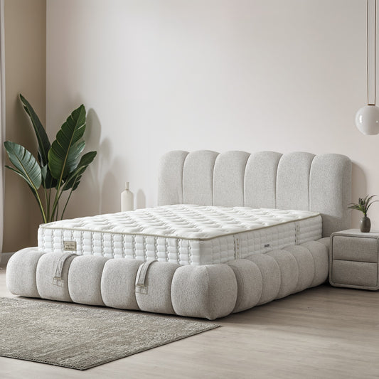 Boxspringbett Dublin - Luxuriöses Polsterbett mit Rundum-Design & großem Stauraum - Grau