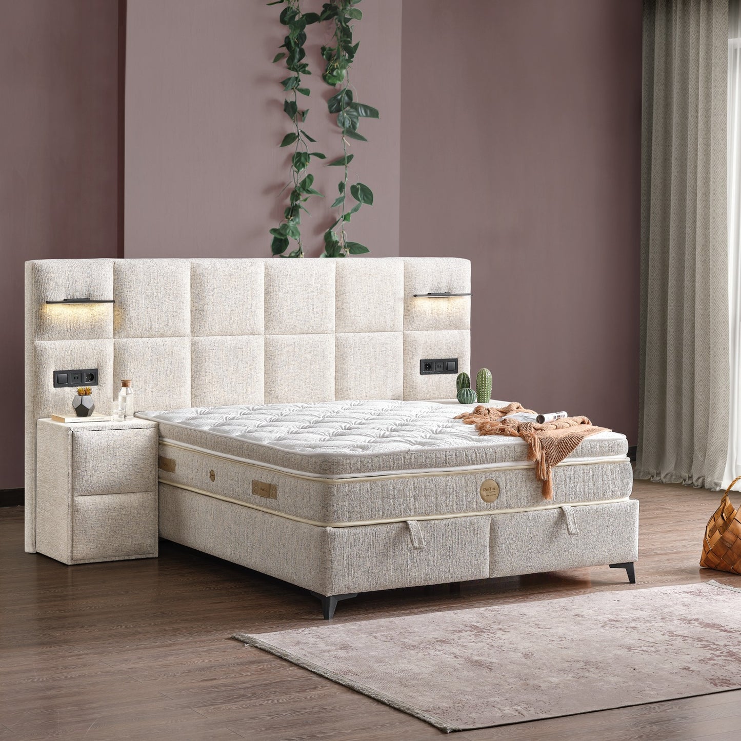 Boxspringbett Polaris - Zeitlose Eleganz trifft auf moderne Funktion - Creme
