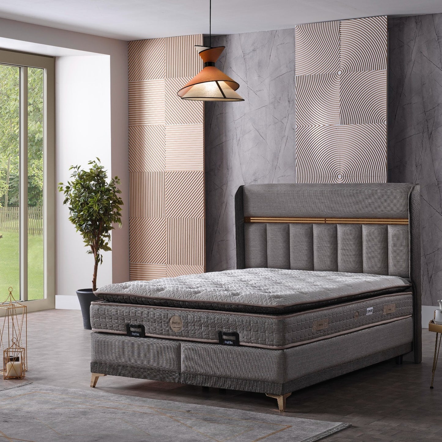 Boxspringbett Dolce - Eleganz trifft Komfort - Taupe Grau