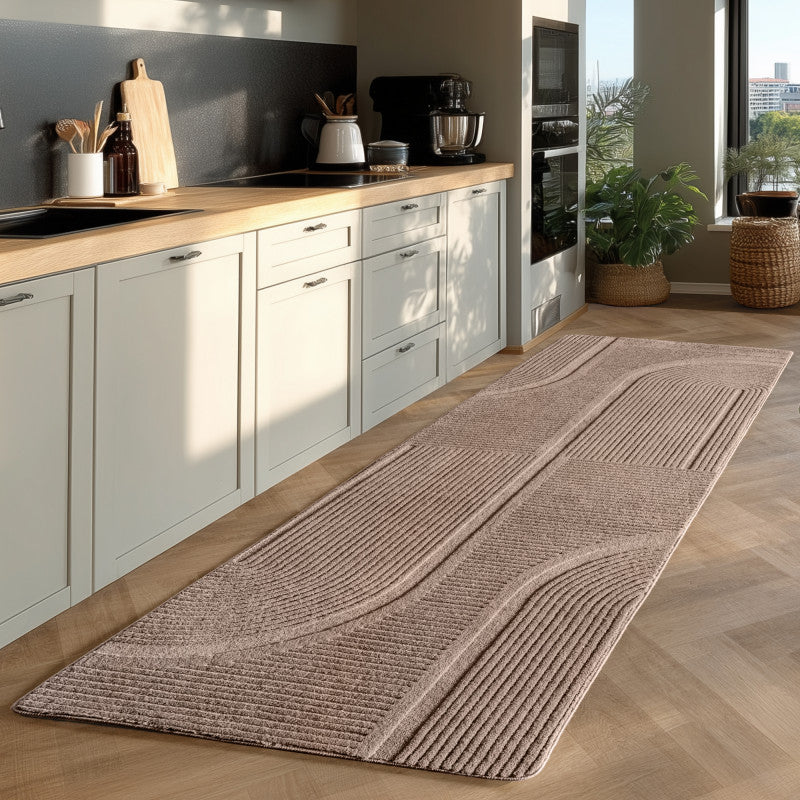 Teppich POMPEI 1612 Beige – Modernes Reliefdesign mit klarer Linienführung