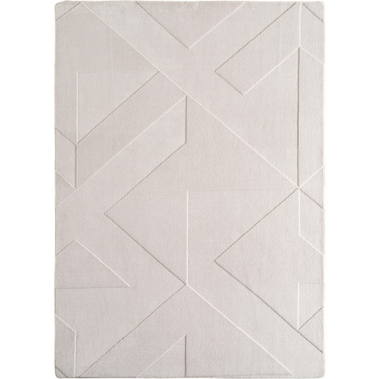 Teppich POMPEI 1613 Creme – Geometrisches Reliefdesign mit klarer Struktur