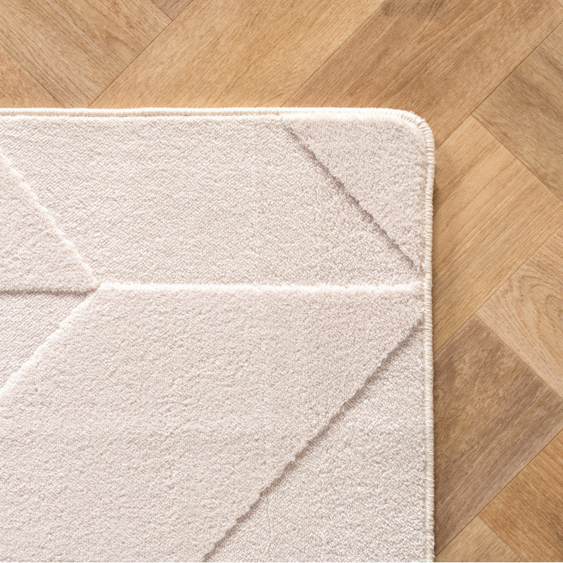 Teppich POMPEI 1613 Creme – Geometrisches Reliefdesign mit klarer Struktur