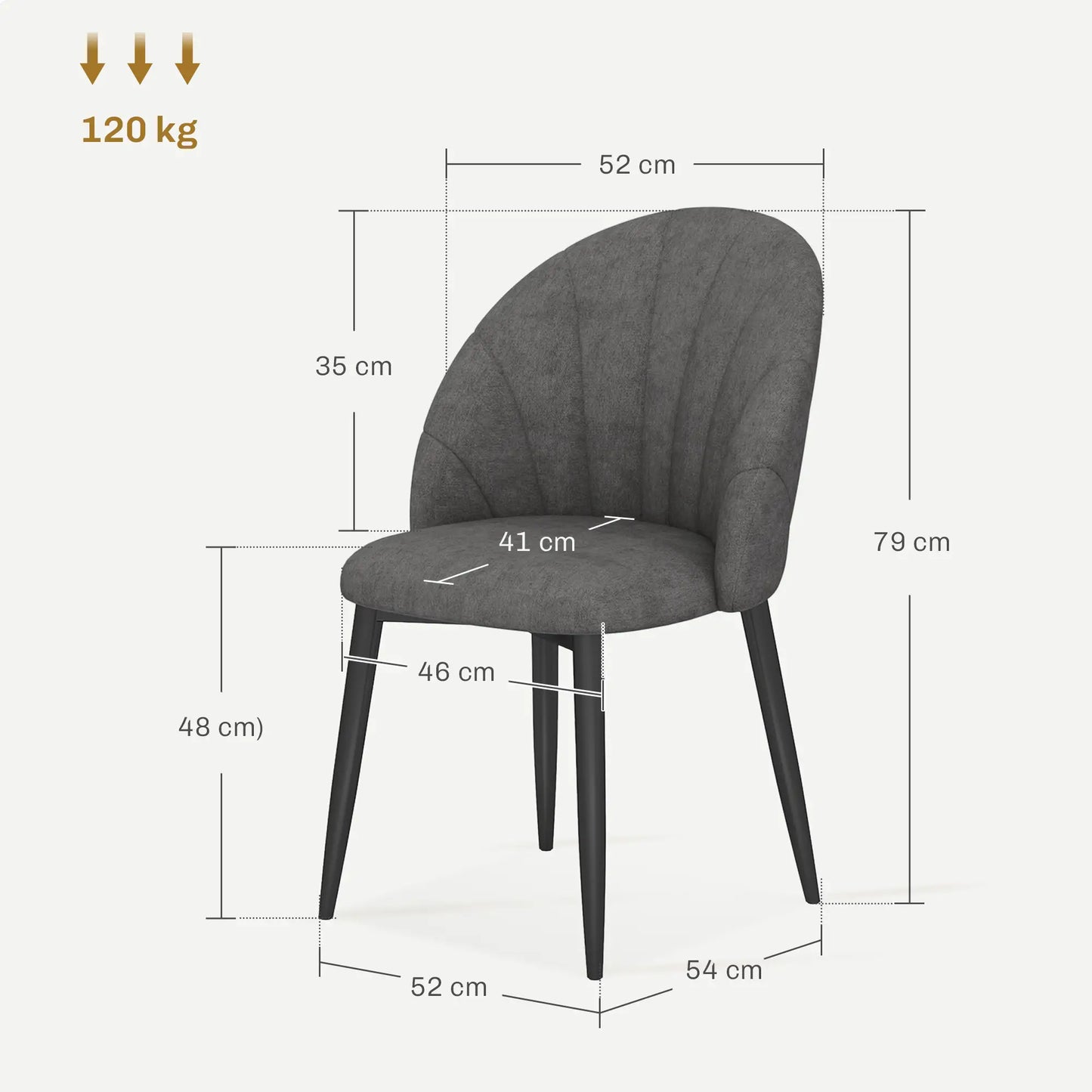 ModaSet 4 – Modernes 4er-Set Küchen- & Esszimmerstühle - Grau