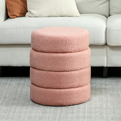 TeddySoft Round Ottoman - Rosa