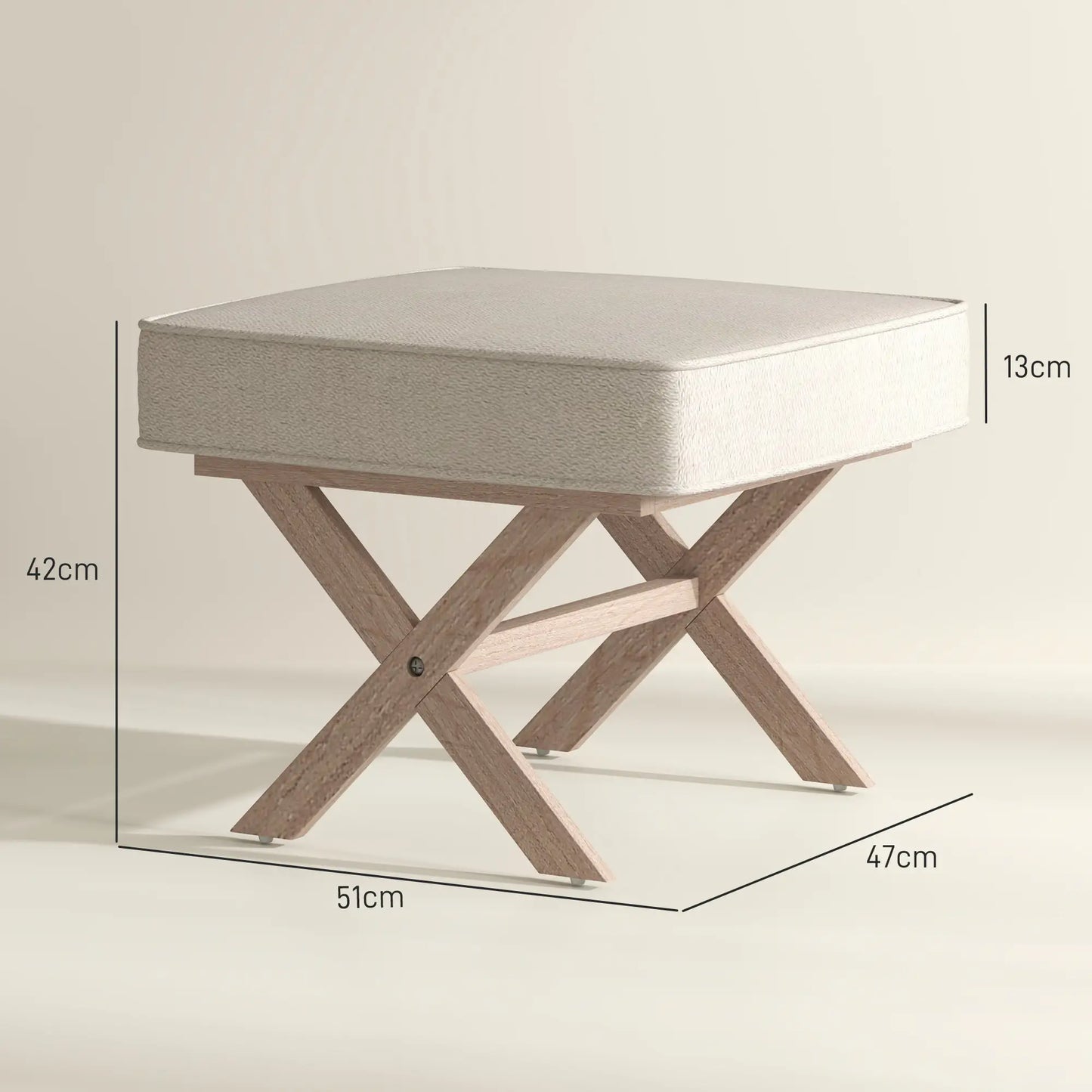 FlexiComfort Linen Hocker - Beige