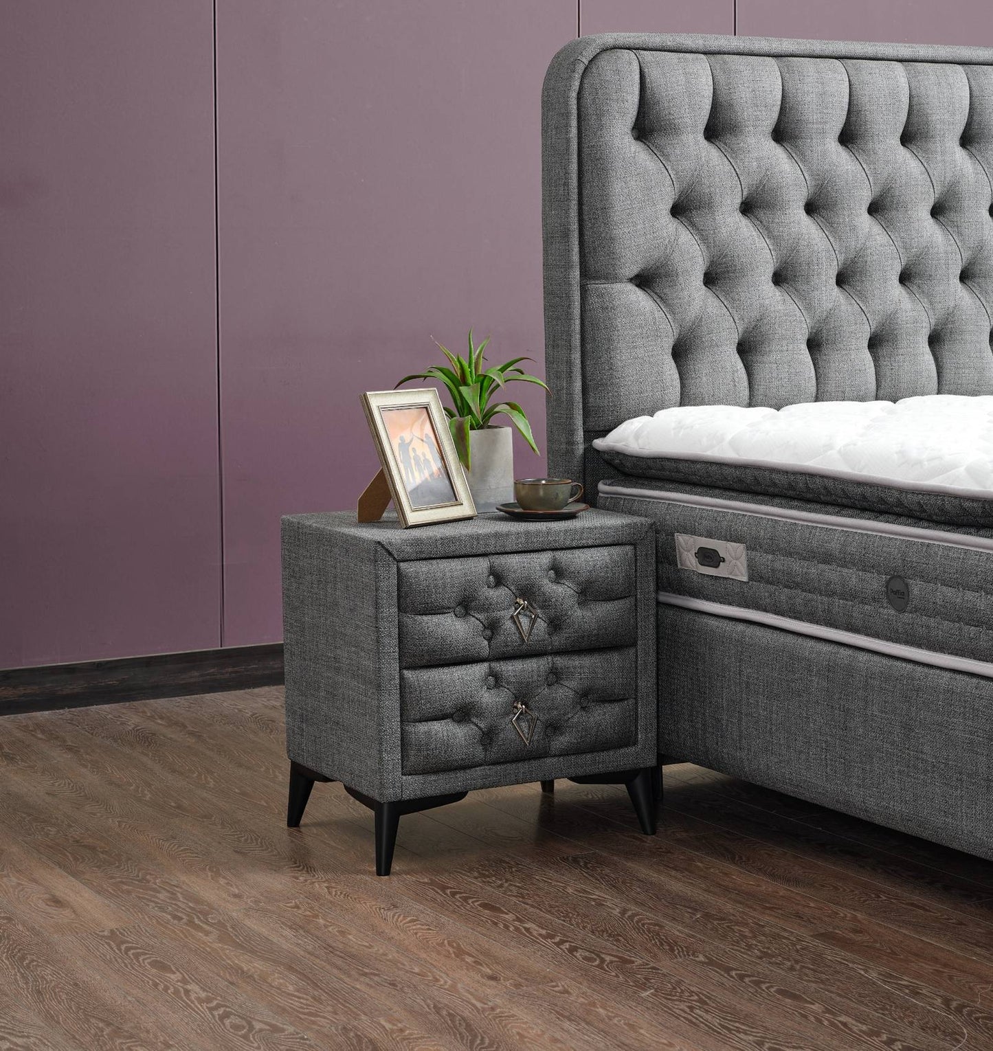Boxspringbett Loft - Zeitloser Komfort im modernen Design - Grau