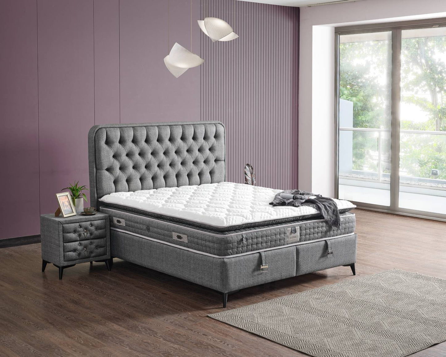 Boxspringbett Loft - Zeitloser Komfort im modernen Design - Grau
