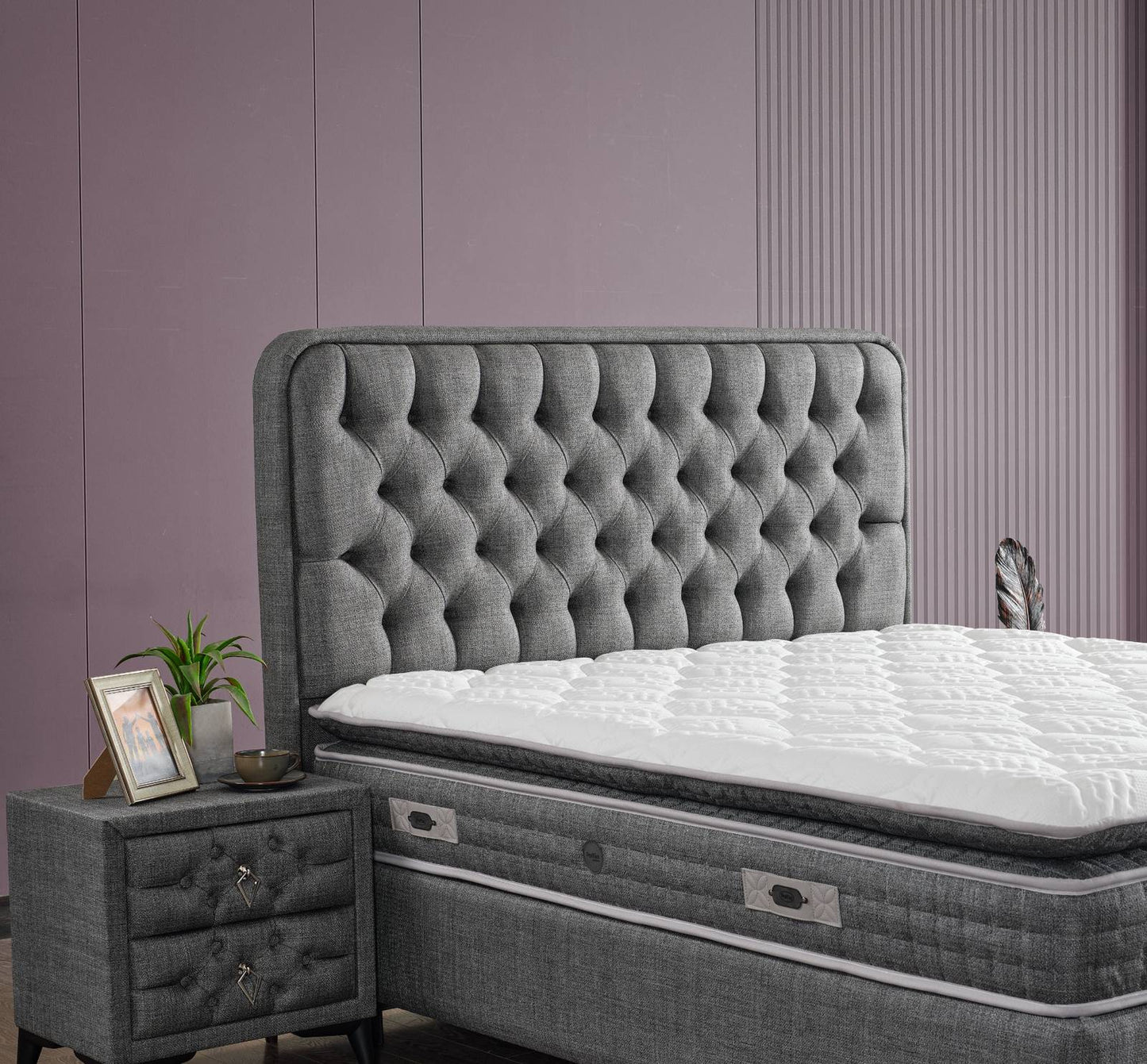 Boxspringbett Loft - Zeitloser Komfort im modernen Design - Grau