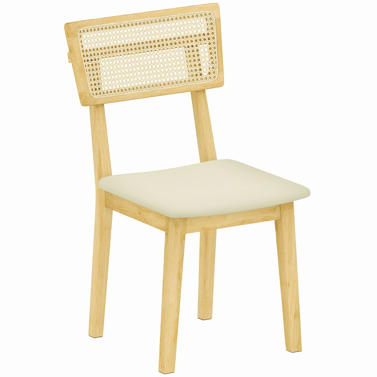 RattaLoom – Moderner Esszimmerstuhl mit Rattan-Rückenlehne - Naturholz
