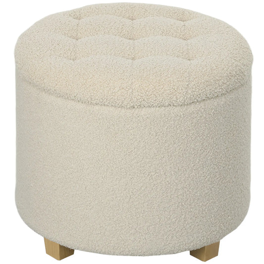 TuftEase Storage Ottoman - Cremweiß