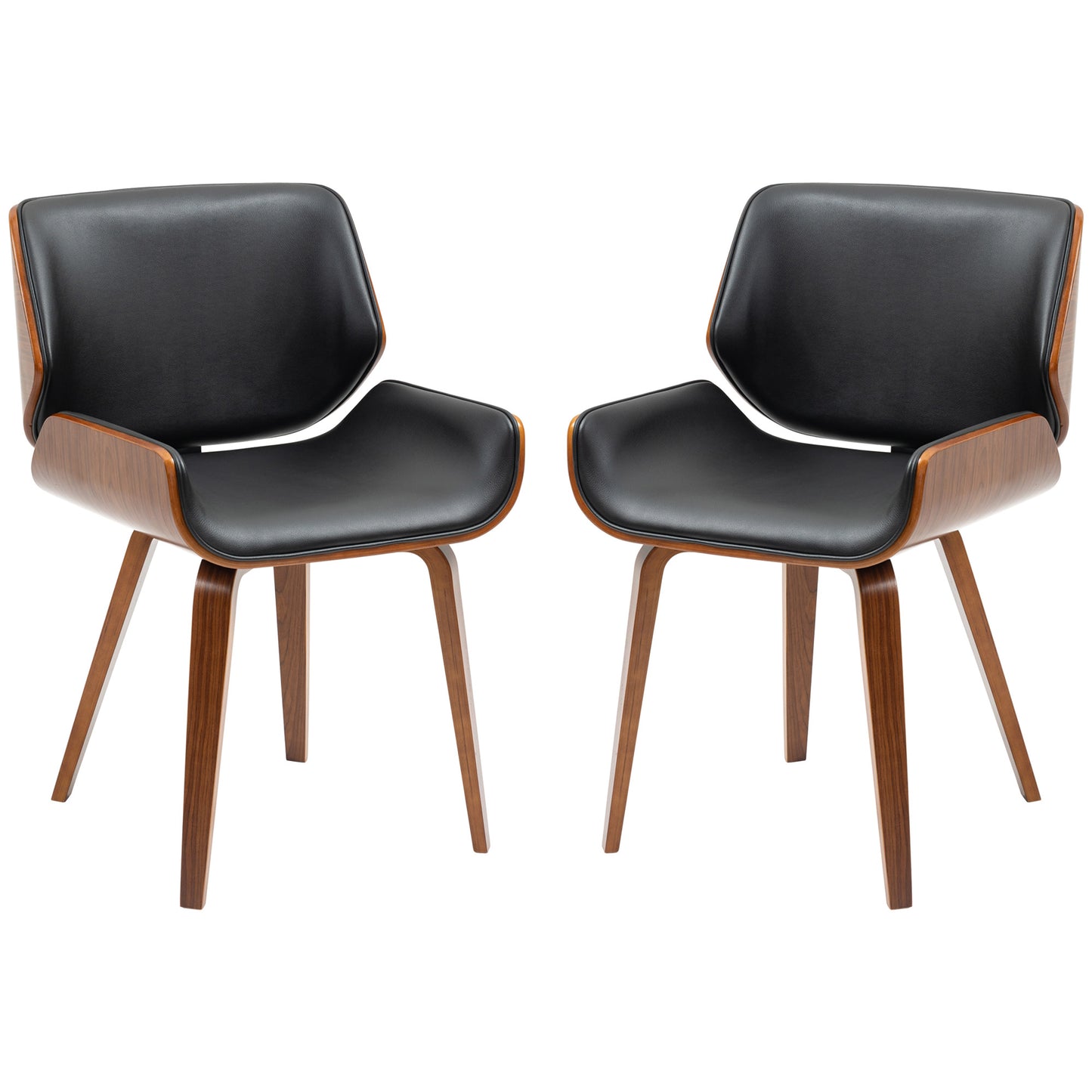 RetroBlend Duo – 2er-Set Vintage-Esszimmerstühle - Schwarz