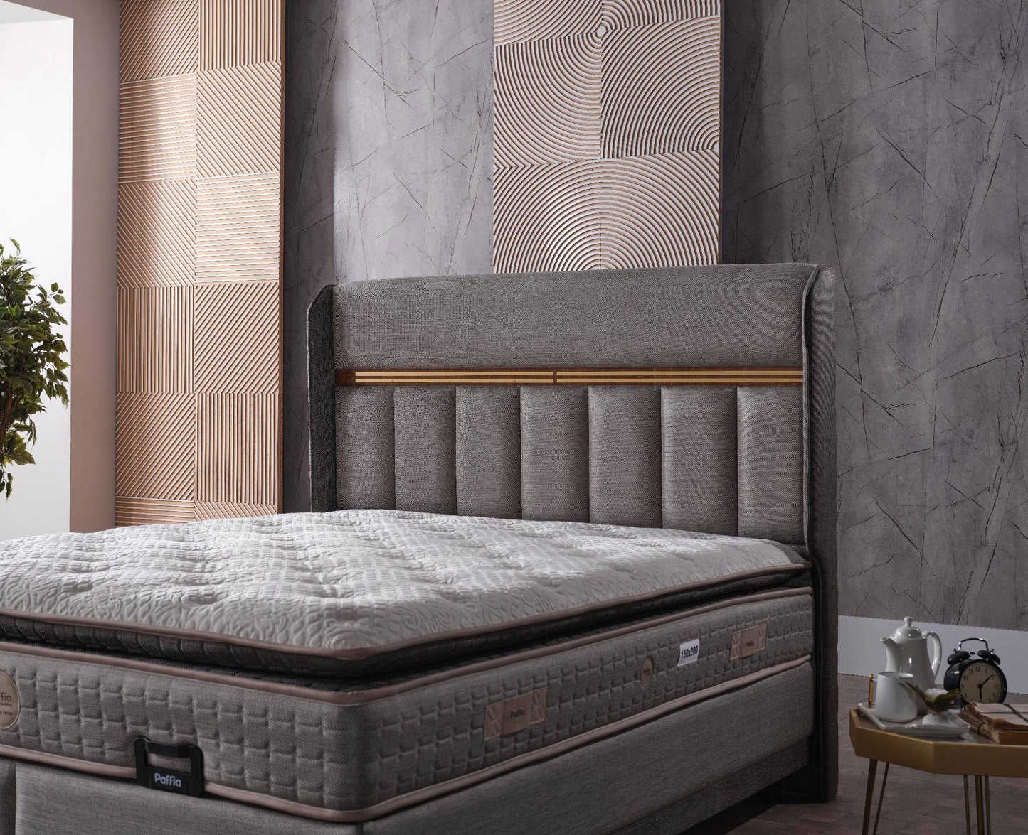 Boxspringbett Dolce - Eleganz trifft Komfort - Taupe Grau