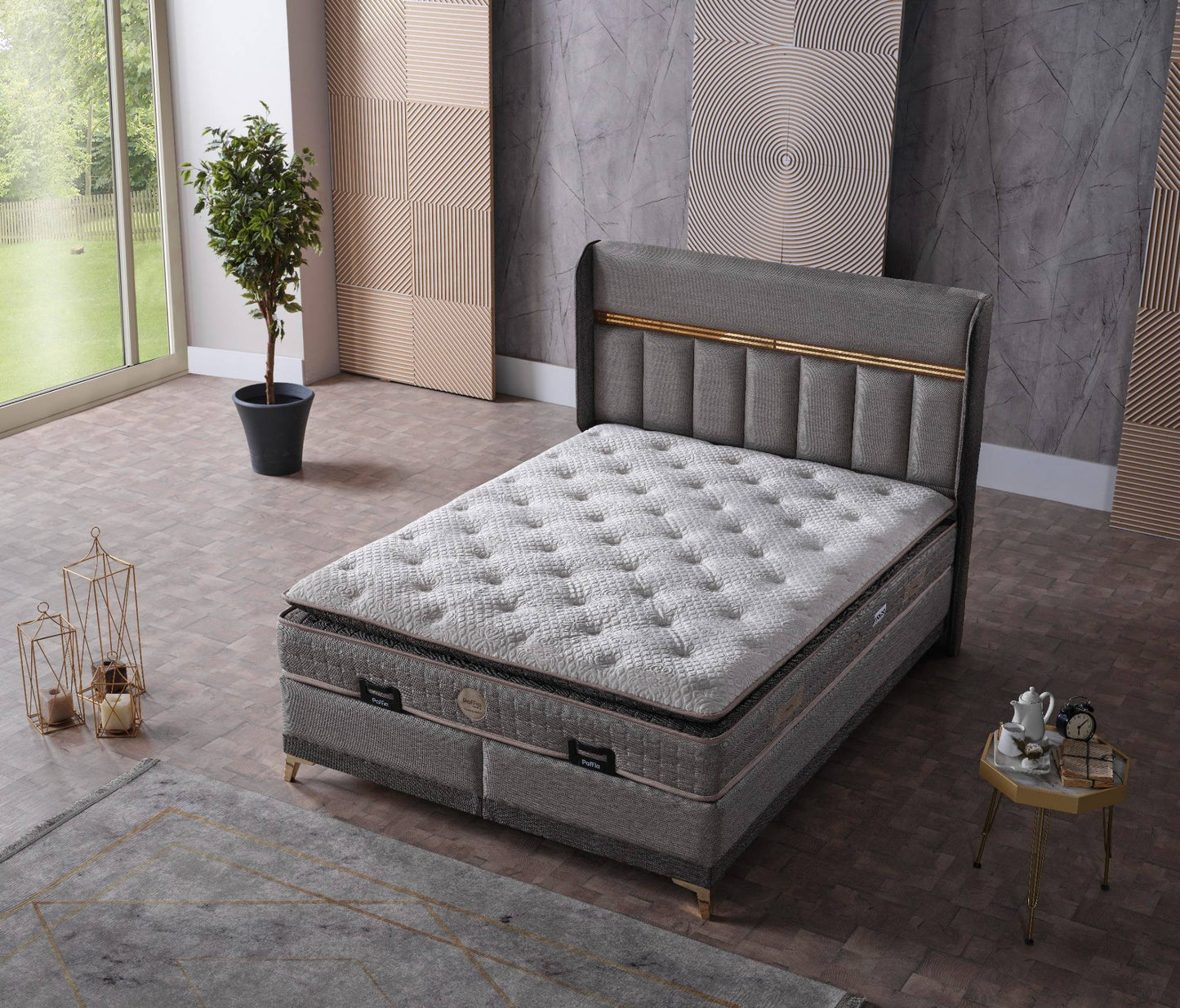 Boxspringbett Dolce - Eleganz trifft Komfort - Taupe Grau