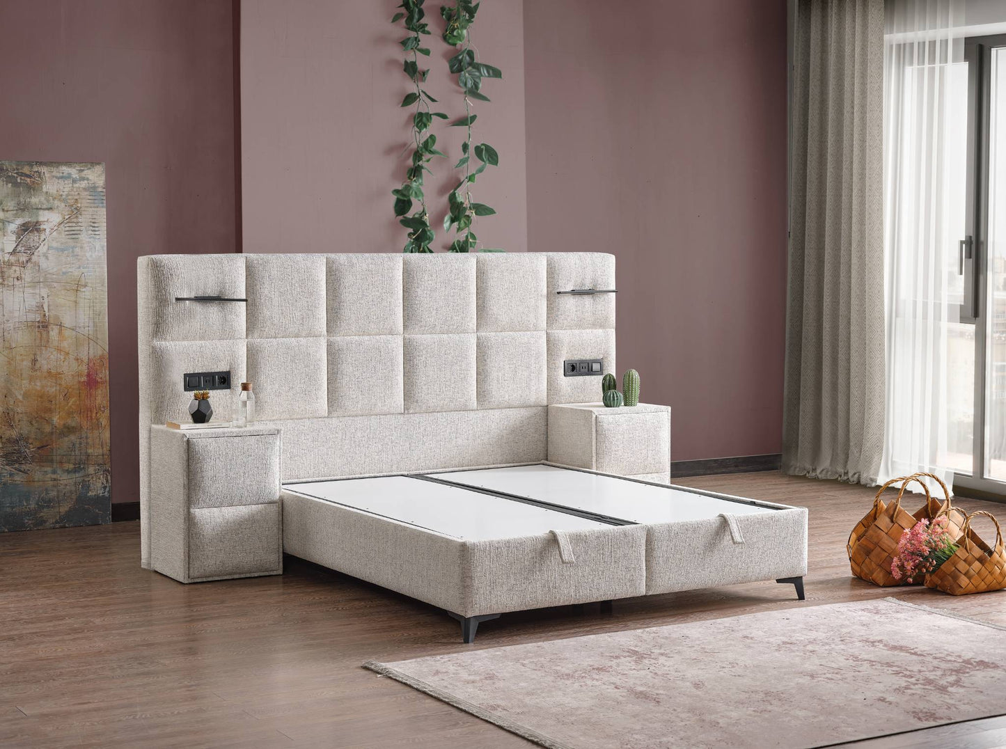 Boxspringbett Polaris - Zeitlose Eleganz trifft auf moderne Funktion - Creme