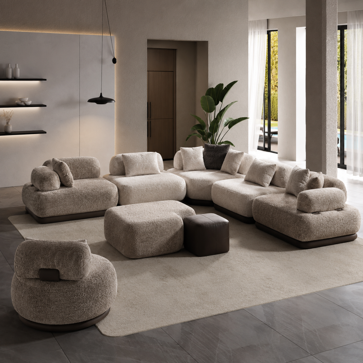 Ecksofa Scala - Creme/Taupe