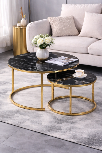 Couchtisch HILAL – Schwarz Marmor