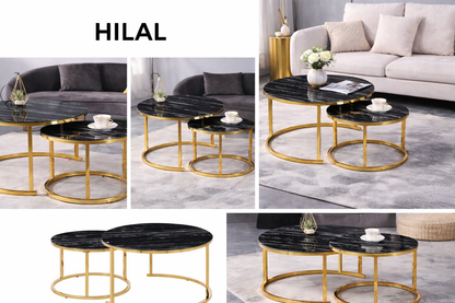 Couchtisch HILAL – Schwarz Marmor