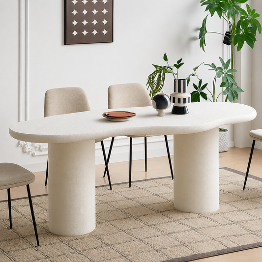 Esstisch Utena – Creme Betonoptik