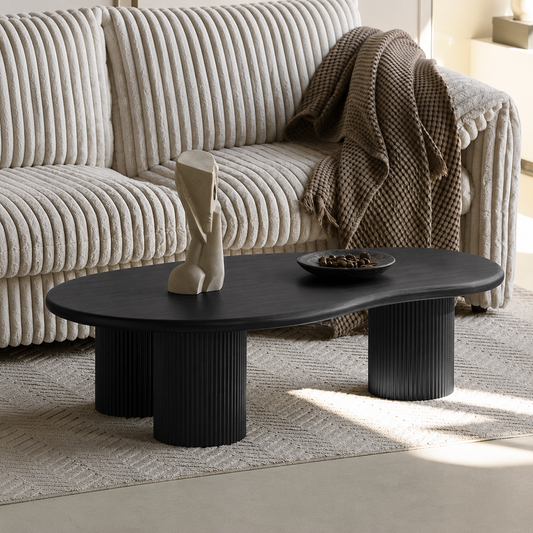 Couchtisch Tornio Oval – Schwarz