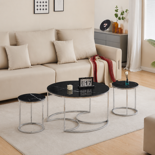 Couchtisch Lamego – Schwarz/Silber
