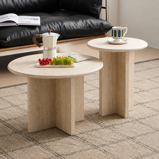 Couchtisch Bled – Travertine (2er Set)