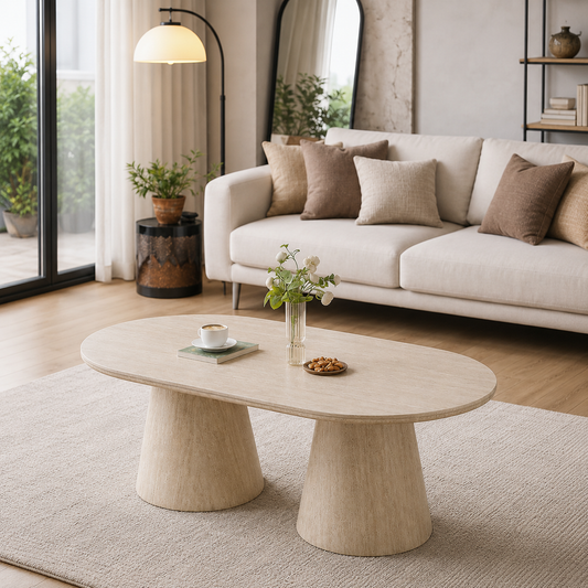 Couchtisch Elvas – Keramik / Travertine