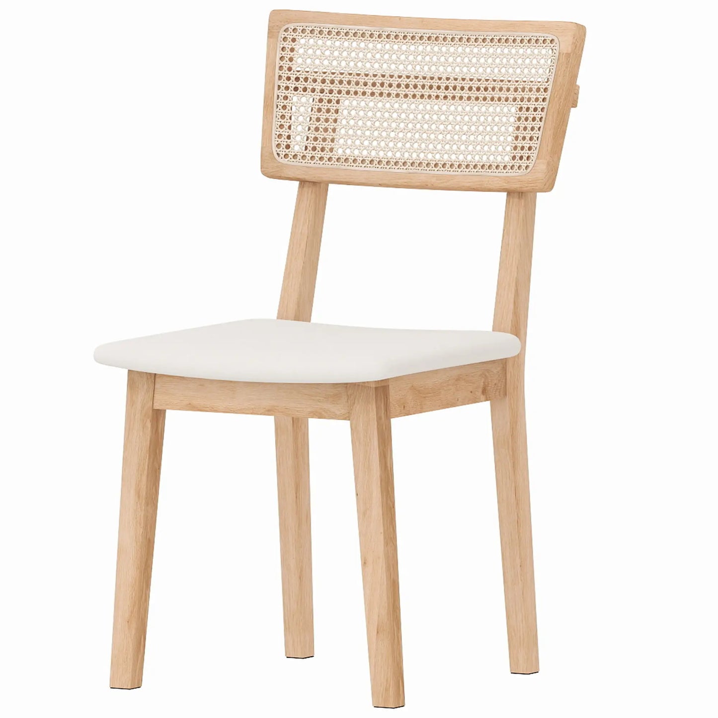 RattaLoom – Moderner Esszimmerstuhl mit Rattan-Rückenlehne - Naturholz