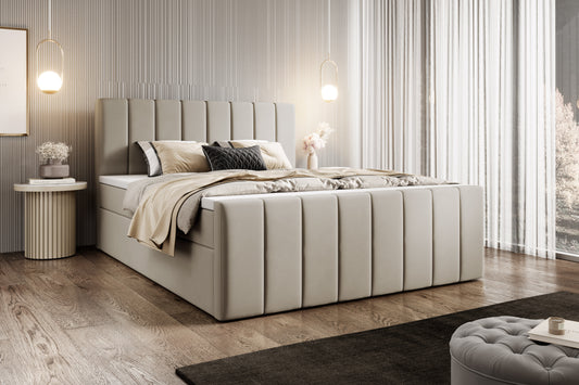 Boxspringbett Bursa - Boxspring-Komfort mit Stil und Stauraum - Beige