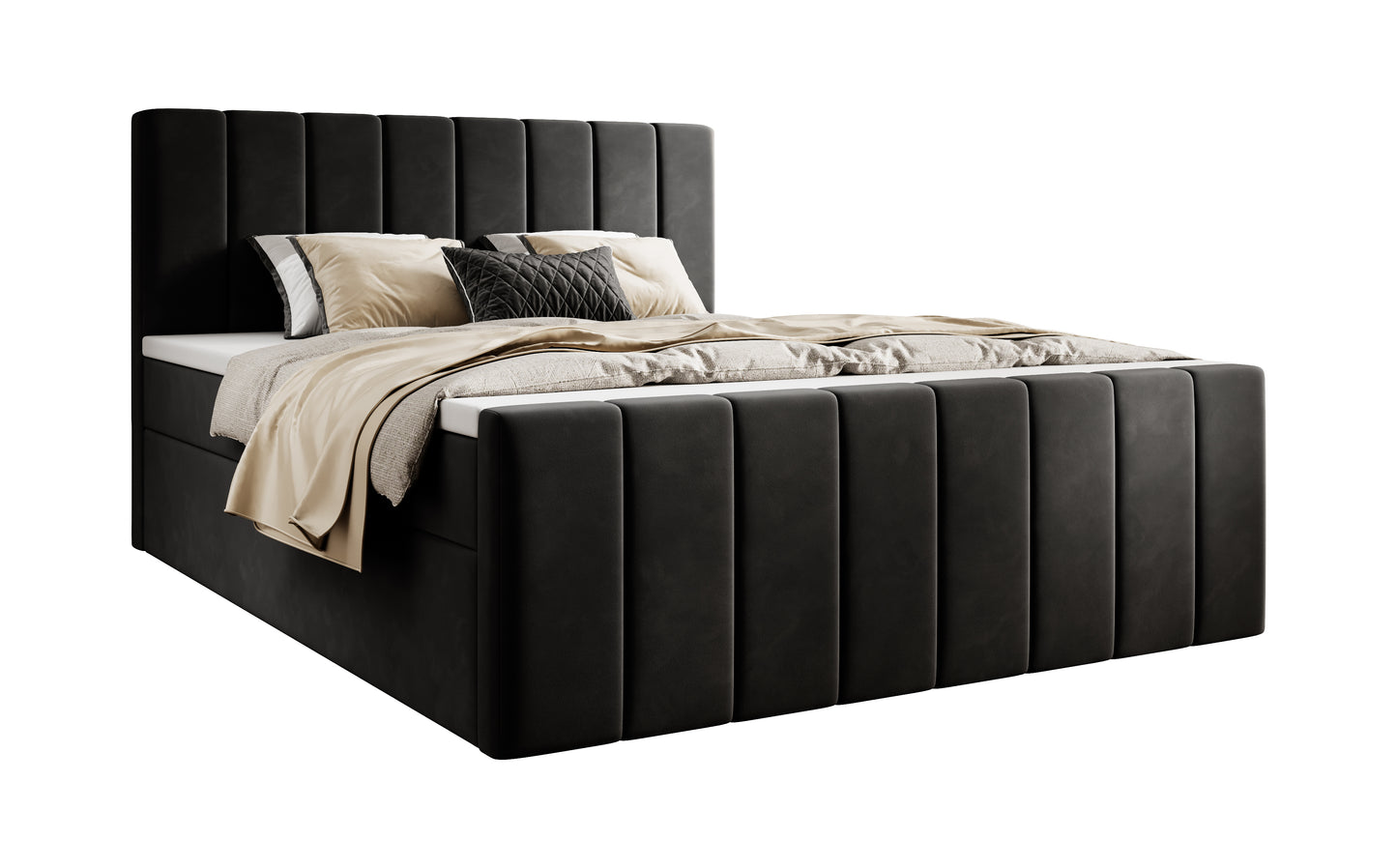 Boxspringbett Bursa - Boxspring-Komfort mit Stil und Stauraum - Anthrazit