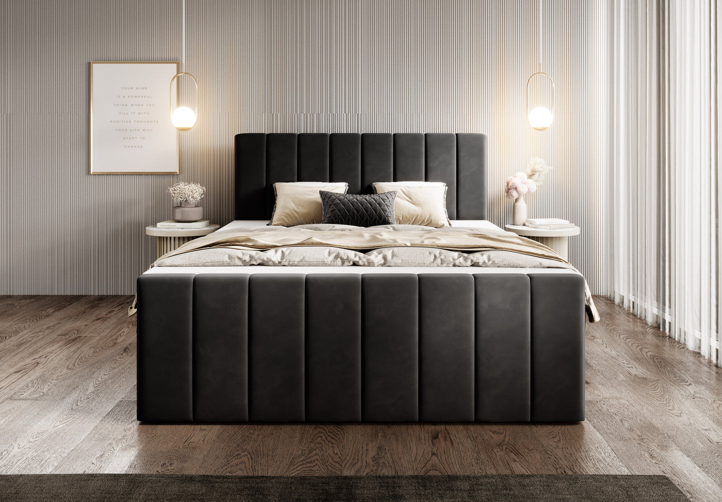 Boxspringbett Bursa - Boxspring-Komfort mit Stil und Stauraum - Anthrazit