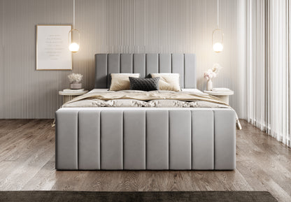 Boxspringbett Bursa - Boxspring-Komfort mit Stil und Stauraum - Hellgrau