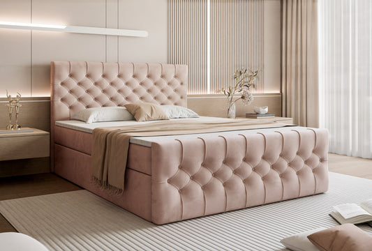 Boxspringbett Kemer – Luxuriöse Ruhe in vollendeter Form - Rosa