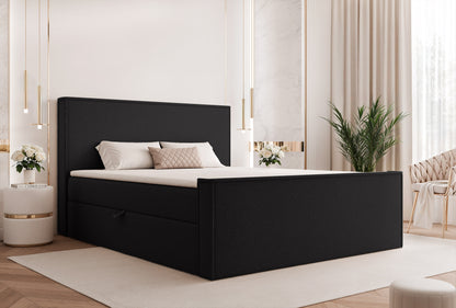 Boxspringbett Hiuma BOUCLE - Sanfte Textur für ein Zuhause zum Ankommen - Schwarz