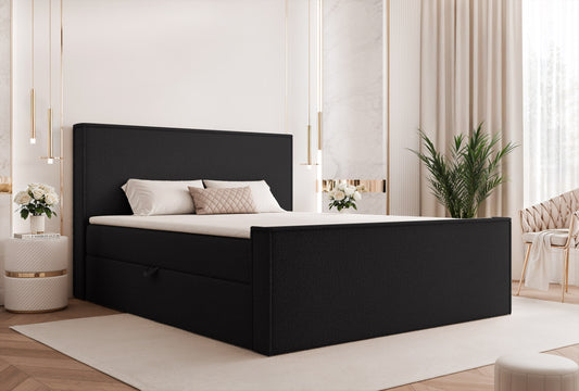 Boxspringbett Hiuma BOUCLE - Sanfte Textur für ein Zuhause zum Ankommen - Schwarz