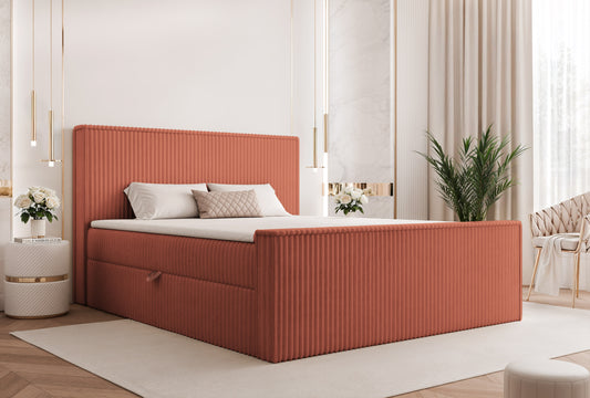 Boxspringbett Hiuma CORD - Markante Struktur, spürbarer Komfort - Terra