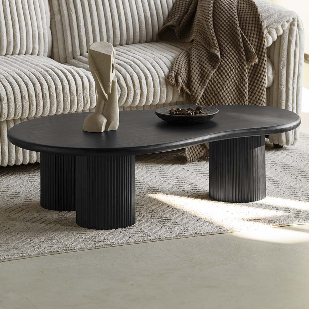 Couchtisch Tornio Oval – Schwarz