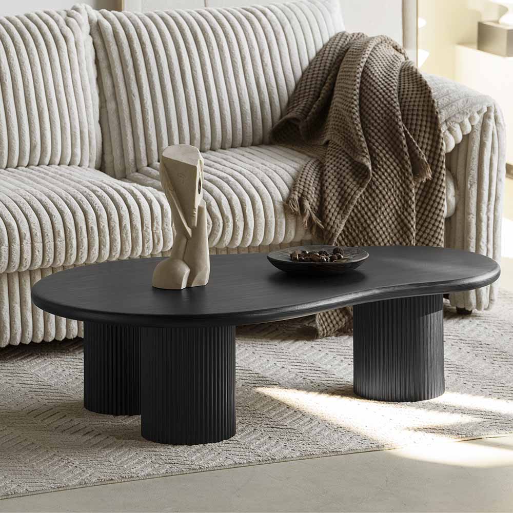 Couchtisch Tornio Oval – Schwarz