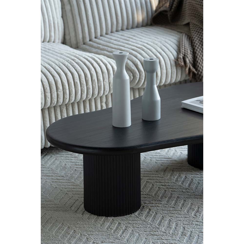 Couchtisch Tornio Oval – Schwarz