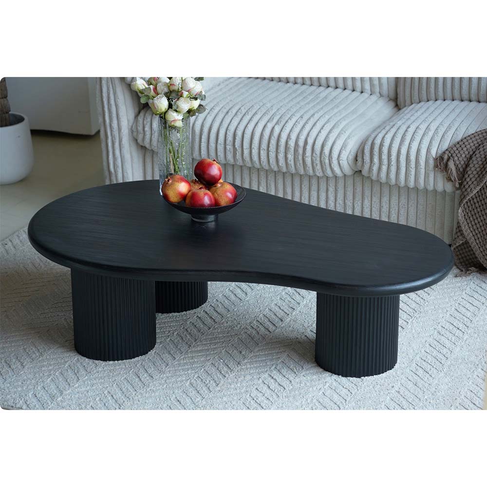 Couchtisch Tornio Oval – Schwarz