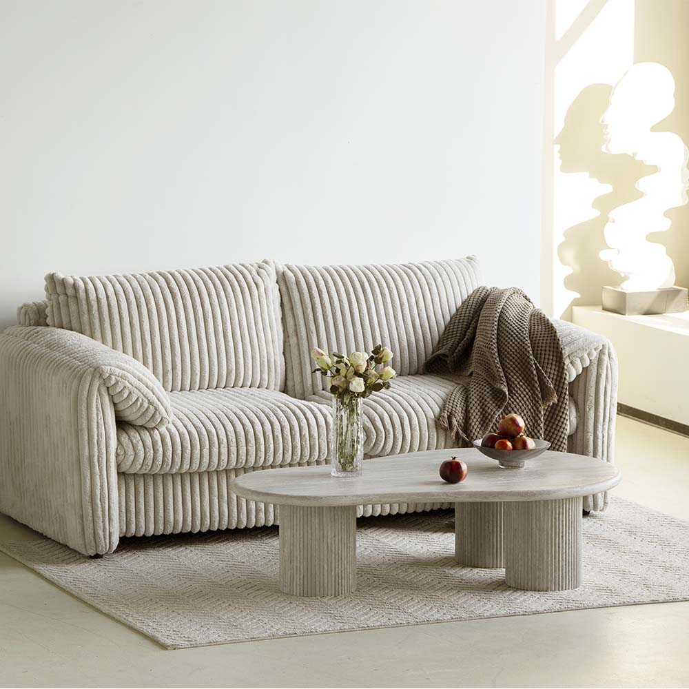 Couchtisch Tornio Oval – Hellgrau