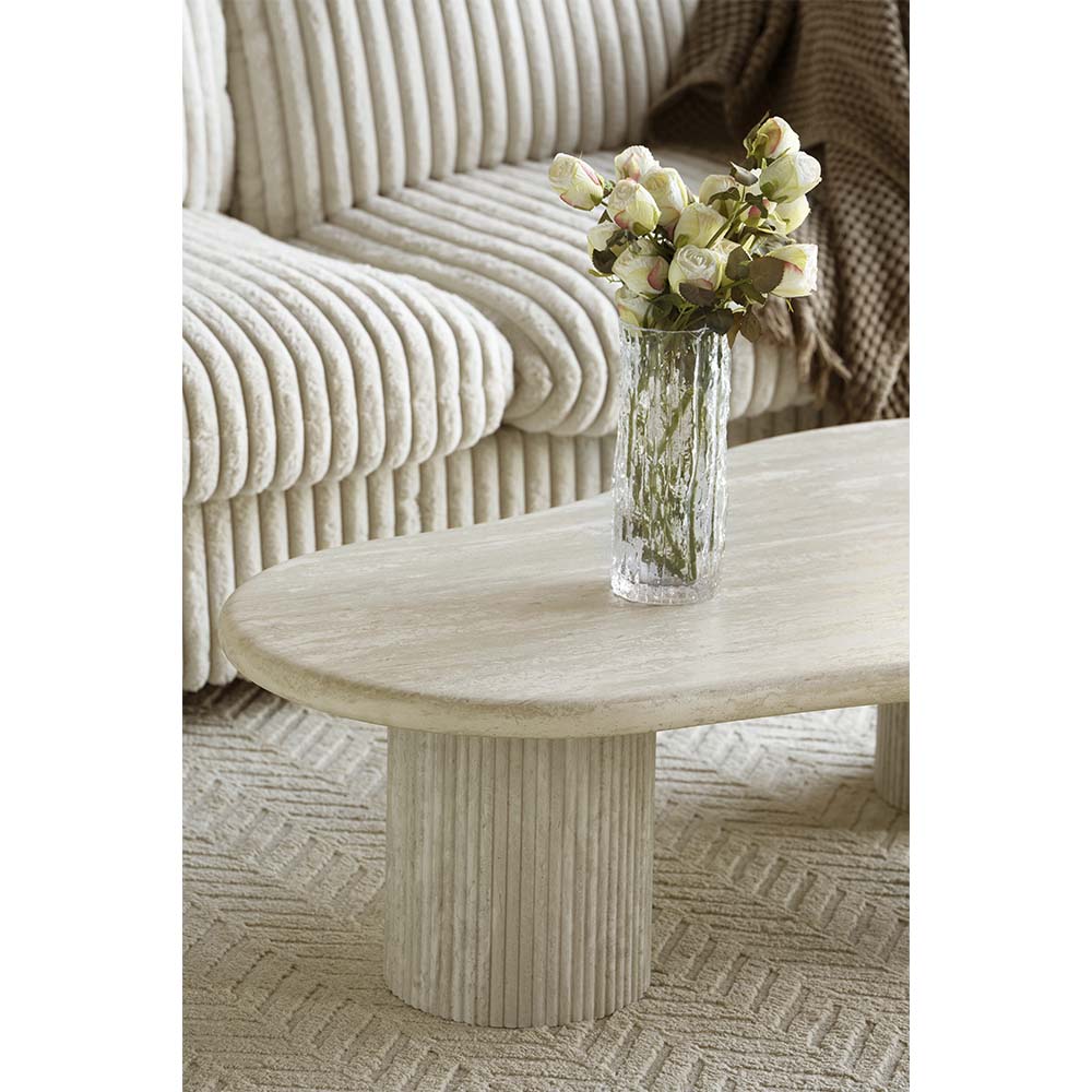 Couchtisch Tornio Oval – Hellgrau