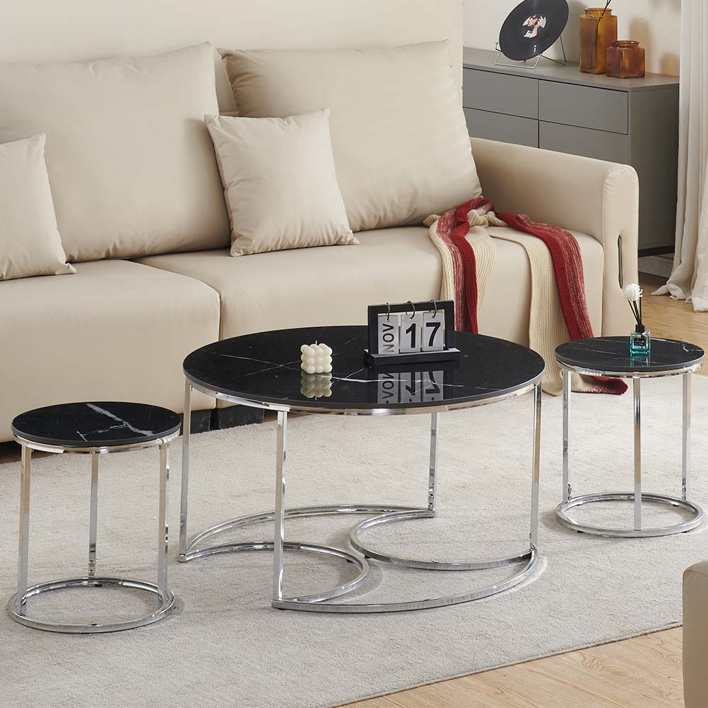 Couchtisch Lamego – Schwarz/Silber